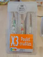 Количество сахара в X3 Poulet rôti crudités