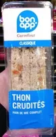 Количество сахара в Bon app' Sandwich Thon crudités Pain de mie complet
