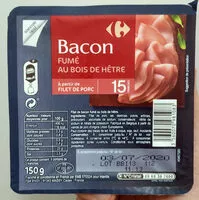 İçindeki şeker miktarı Bacon fumé au bois de hêtre