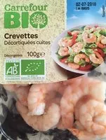 İçindeki şeker miktarı Crevettes décortiquées cuites bio