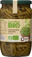 Jumlah gula yang masuk Haricots verts extra fins Coupés bio