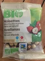 入っている砂糖の量 Noisettes decortiquées et grillées sans sel ajouté