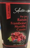 चीनी की मात्रा Pur jus Raisin framboise myrtille cassis