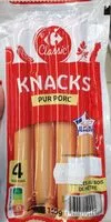 Amount of sugar in Knacks pur porc