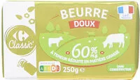 Jumlah gula yang masuk Beurre doux 60% mg