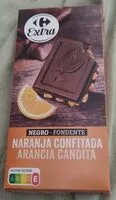 Suhkru kogus sees Chocolate negro con naranja confitada