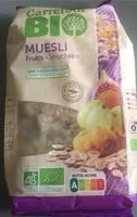 Suhkru kogus sees Muesli fruits