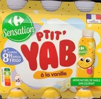Quantité de sucre dans Ptit' Yab à la vanille