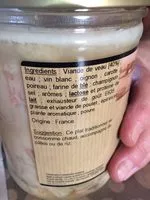 Quantité de sucre dans Blanquette de veau