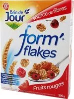 चीनी की मात्रा Forme flakes pétales de riz et de blé aux fruits rouges