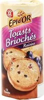 Toasts brioches aux raisins