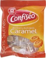 入っている砂糖の量 Bonbons durs sans sucres goût caramel