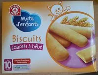 入っている砂糖の量 Biscuits adaptés à bébé