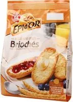 İçindeki şeker miktarı Petits pains grillés briochés