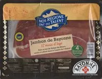 Sucre et nutriments contenus dans Haraguy jambon de bayonne