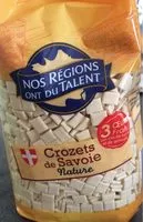 Quantité de sucre dans Crozets de Savoie nature