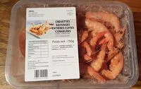 入っている砂糖の量 Crevettes sauvages entières cuites congelées