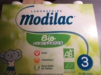Cantidad de azúcar en Modilac bio croissance 3