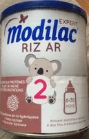 Cantidad de azúcar en Lait Modilac Riz AR