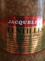 Quantité de sucre dans Lentilles à la graisse d'oie
