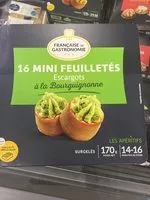 Suhkru kogus sees 16 mini feuilletés escargots