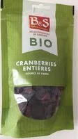 Quantité de sucre dans Cranberries entières
