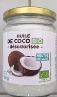 Sucre et nutriments contenus dans Huile de coco desodorise