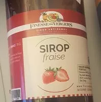 Quantité de sucre dans Sirop fraise