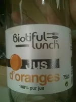 Sucre et nutriments contenus dans Biotiful lunch