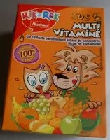 入っている砂糖の量 Jus multi vitaminé