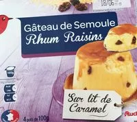 चीनी की मात्रा AUCHAN COEUR Gateau de semoule rhum raisins sur lit de caramel