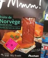 चीनी की मात्रा Truite fumée, élevée en mer en Norvège, salage traditionnel au sel sec, fumée au bois de hêtre