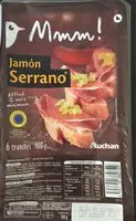 Sokerin määrä sisällä Mmm jambon serrano 6 tranches 100g