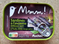 Sokerin määrä sisällä Sardines à l'ancienne millésime 2019 à l'huile d'olive vierge extra