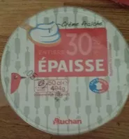 入っている砂糖の量 Crème entière épaisse30% Mat. Gr.