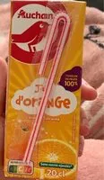 入っている砂糖の量 Auchan - jus d'orange à base de concentré