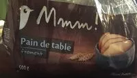 Sokerin määrä sisällä Pain de table au froment