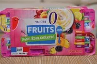 Cantidad de azúcar en Yaourt fruits sans édulcorants 0 % matière grasse extra gourmand, lait origine France, saveur abricot, cerise, citron, fraise, ananas et mûre x16