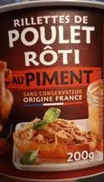 Cantidad de azúcar en Rillettes de poulet rôti en cocotte au piment