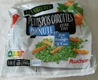 Frozen cooked garden peas and carrots