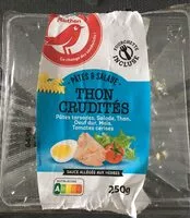 Suhkru kogus sees Pâte et salade Thon & cruditésPâtes torsade, Salade, thon, Oeuf dur, Maïs, Tomates cerisesSauce allégée aux herbes