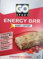 Quantité de sucre dans Energy bar, fruits rouges
