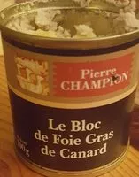 入っている砂糖の量 Bloc de foie gras de canard