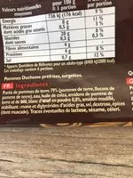 Cantidad de azúcar en Pommes Duchesse Findus,