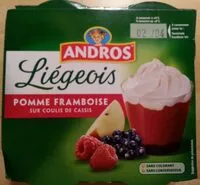 Количество сахара в Liégeois pomme framboise sur coulis de cassis