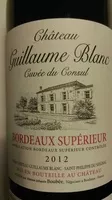 Sugar and nutrients in Chateau guillaume blanc