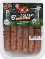 入っている砂糖の量 Chipolatas x 6