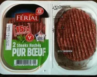 İçindeki şeker miktarı 2 Steaks Hachés Pur Bœuf