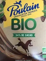 Amount of sugar in Poulain Bio 34 % de cacao