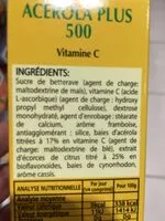 Quantité de sucre dans Acérola Plus 500